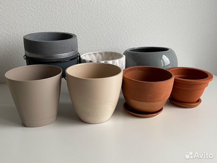 Цветочные горшки пакетом (б/у и новые)