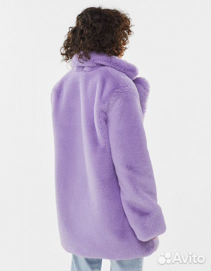 Шуба bershka Фиолетовая Эко-Мех