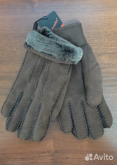 Перчатки цигейка натуральная кожа и мех
