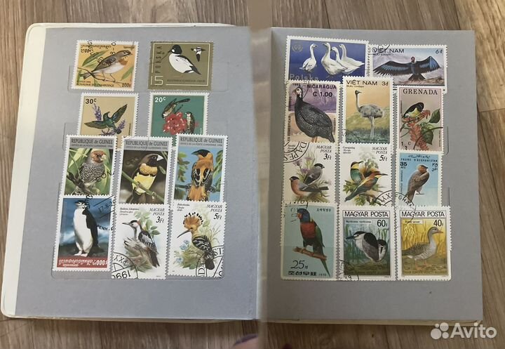 Альбом с марками подборка Птицы