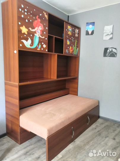 Детская кровать шкаф с горизотальным подъёмом