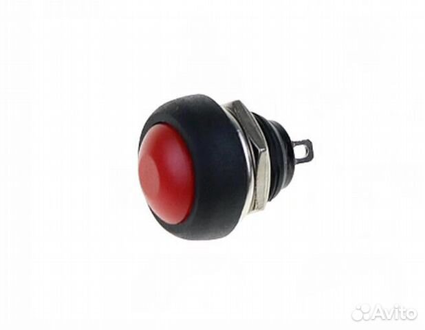 Кнопка PBS-33B 2PIN 1A-250V 12мм OFF- (ON) красная