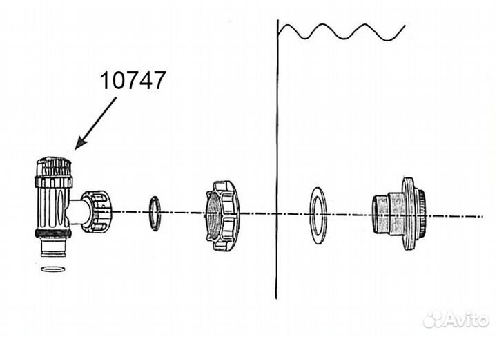 Плунжерный клапан Intex 38 мм 10747