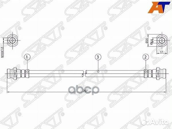 Шланг тормозной задний (Таиланд) MMC chariot/L3