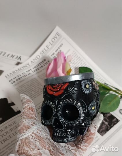 Кашпо череп Санта Муэрто