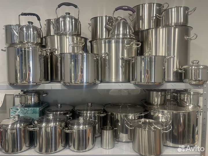 Кастрюли из нержавейки (подходят для любых плит)