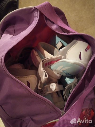 Коньки роликовые раз 34 и набор защиты