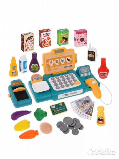 Касса детская со сканером, продуктами и деньгами 3