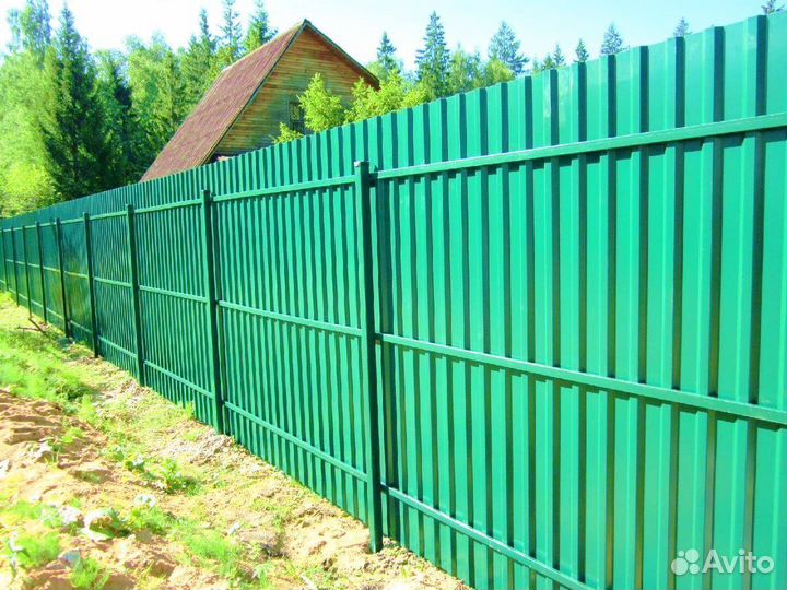 Заборы из профнастила, евроштакетника, 3D