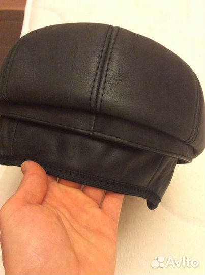 Шапка кожа и мех ягненка