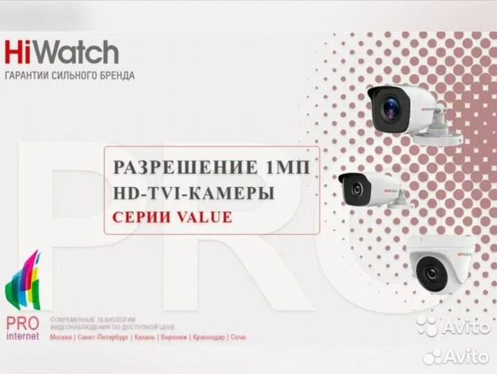Hiwatch разрешение 1мп HD-TVI камеры серии value