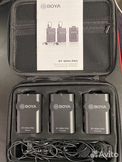 Микрофон петличный boya BY-WM4PRO-K2, черный