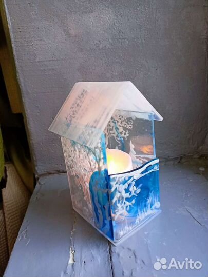 Светильник Домик из стекла