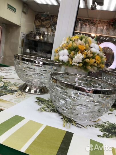 Komok ваза-фруктовница хрустальная СССР