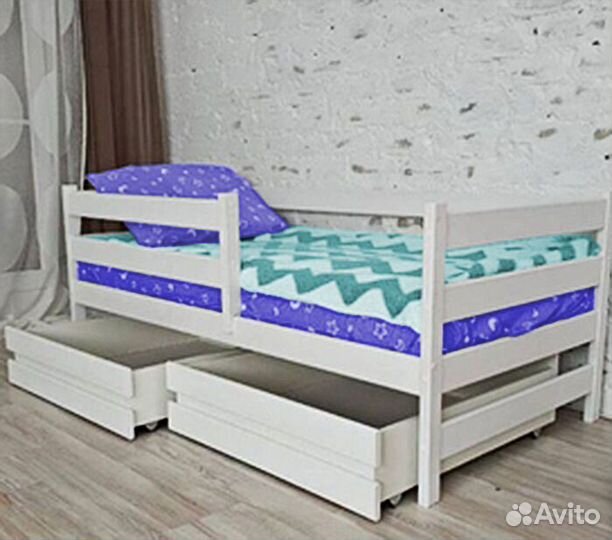 Кроватка детская софа эко из натурального дерева в