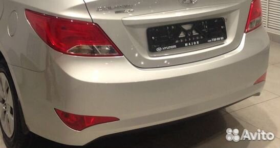 Задний бампер Hyundai Solaris рестайлинг бежевый