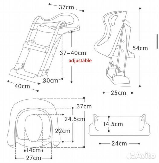 Сидение на туалет детское, серое