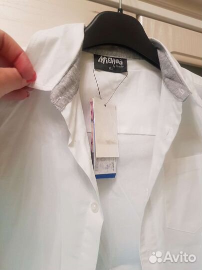 Белые рубашки с коротким и длинным рукавом