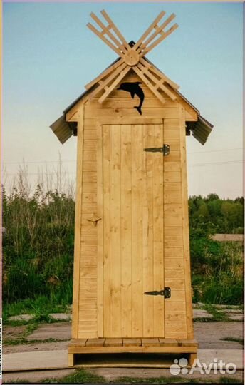 Уличный туалет с декором щхц 006