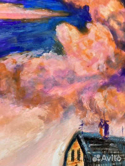 Пейзаж гелевой пастелью