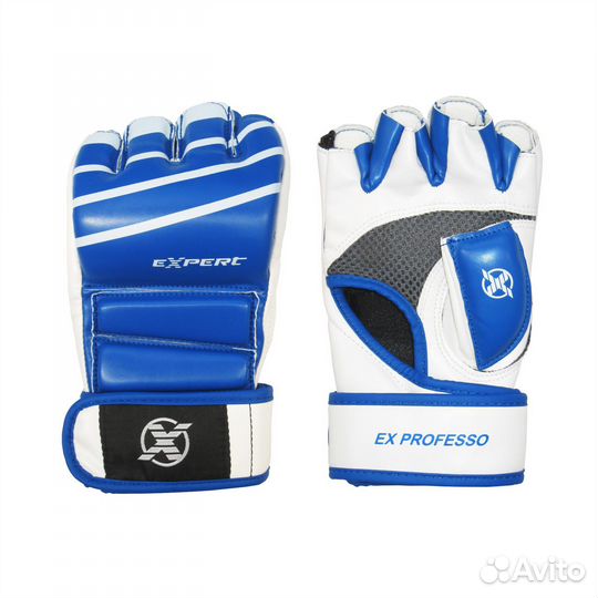 Перчатки для MMA fight expert с защитой пальца син
