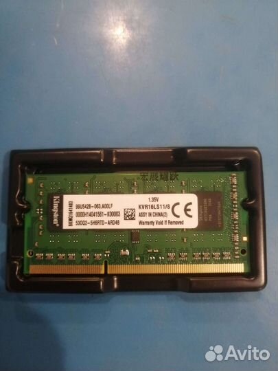 Оперативная память sodimm DDR3L 8Gb для ноутбука