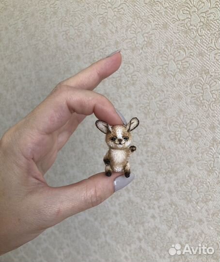 Миниатюрная игрушка собачка. Ручная работа