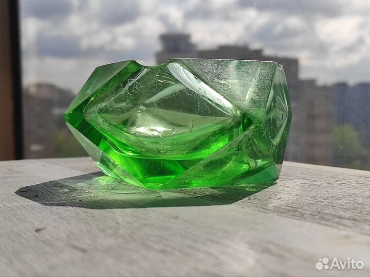 Пепельница цветное стекло СССР винтаж