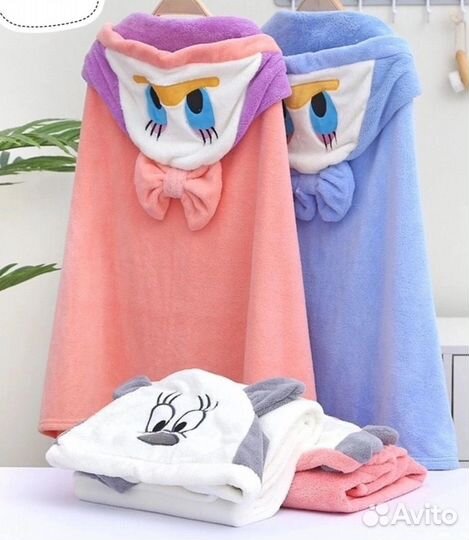 Детское полотенце пончо 70х140 в ассортименте