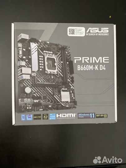 Материнская плата Asus prime M660M-K D4