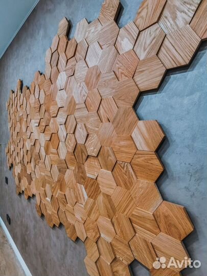 Деревянная мозайка для интерьера