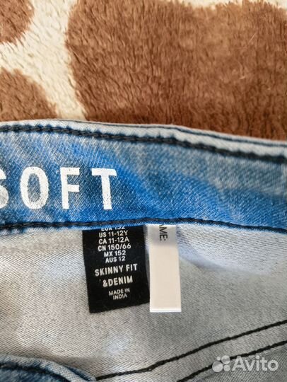 Джинсы узкие голубые детские на 11-12 лет, EUR 152