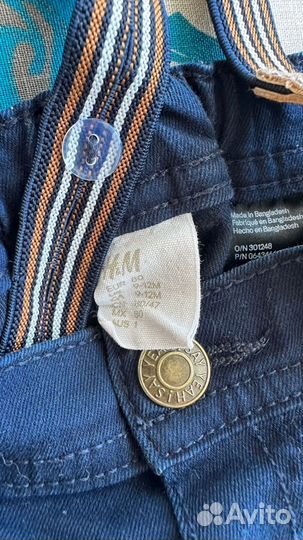 Брюки с подтяжками для мальчика 80 H&M
