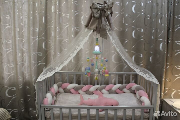 Бортик косичка в кроватку