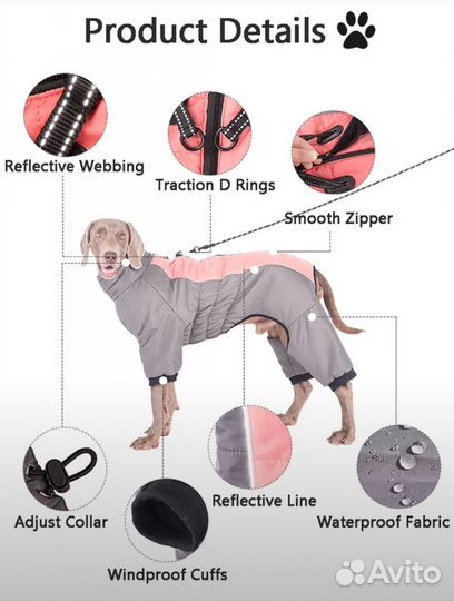 Зимний комбинезон для средней собаки