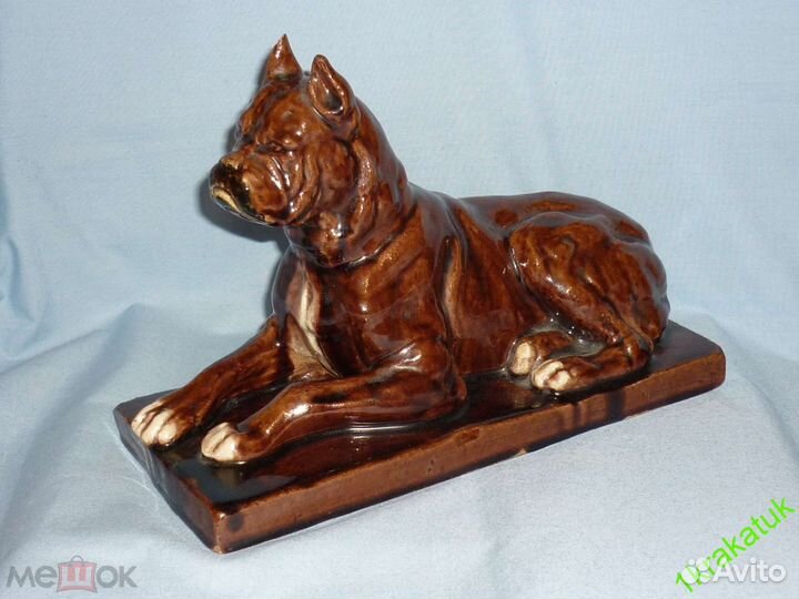 Собака боксер. егоров Е. Гжель. Керамика. схф-1