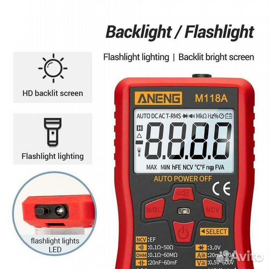 Тестер мультиметр. aneng m118a