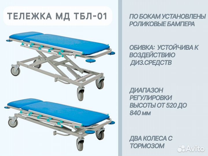 Тележки медицинские д/перевозки больных в Смоленск