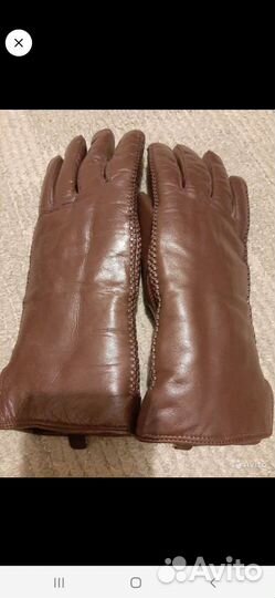 Перчатки кожаные зимние