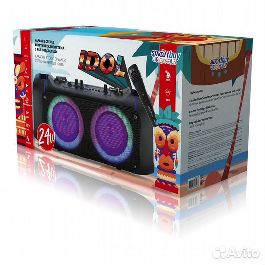 Портативная колонка idol 24 Ватт с микрофоном