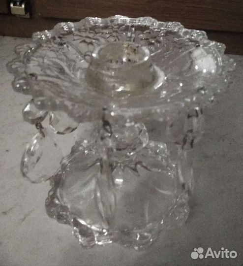 Подсвечник хрустальный Чехословакия