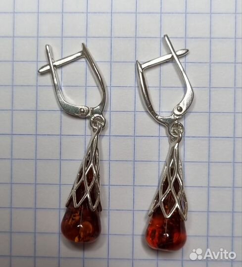 Серьги серебро СССР 925 проба