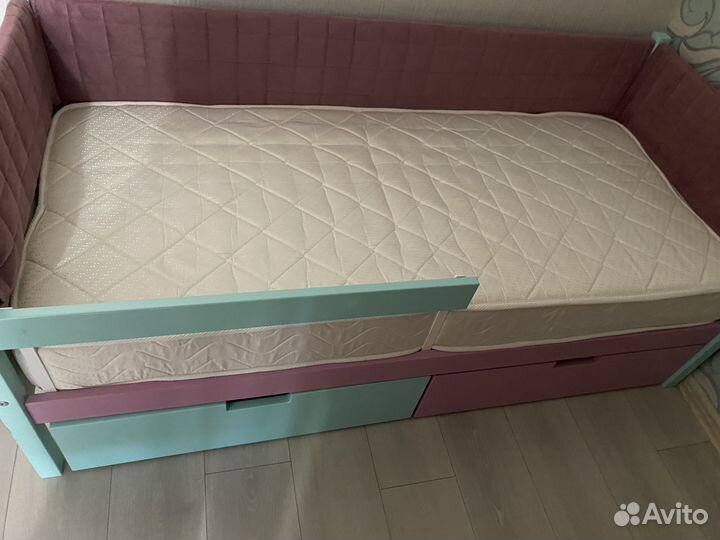 Кровать-тахта мягкая «Svogen мятный-лаванда»