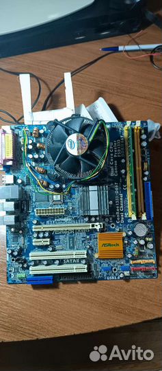 Материнская плата+проц+оперативка
