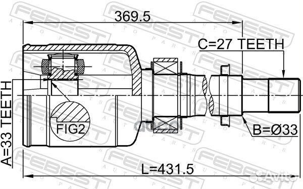 Шрус внутренний правый 33x33x27 0211-J10ERH Febest