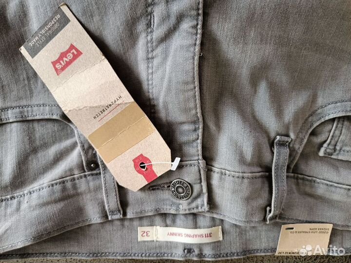 Джинсы серые Levi's оригинал W32 L30 48 размер