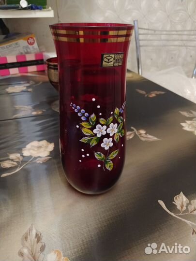 Ваза Богемия Чехия ручная работа