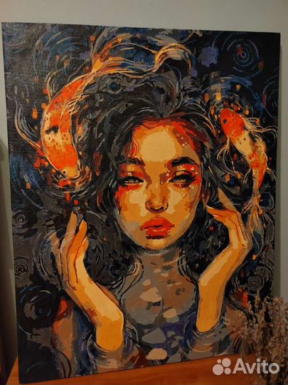 Картина по номерам, готовая 40 на 50