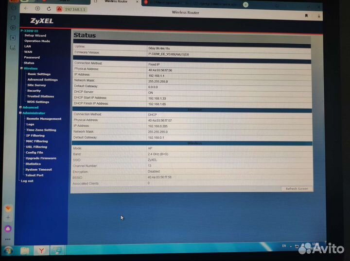 Wi-fi роутер Zyxel P-330W EE
