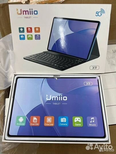 Планшет umiio x9 128г новый с клавиатурой чехлом